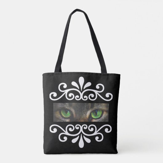 Tote Bag Chic vectoriel vectoriel yeux de chat photo person (Dos)
