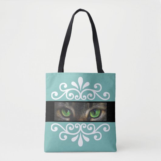 Tote Bag Chic vectoriel vectoriel yeux de chat photo person (Devant)