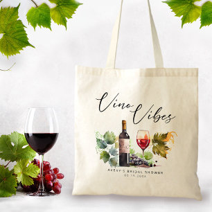 Tote Bag Chic Vino Vibes Aquarelle Vineyard