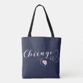 Tote Bag Chicago Heart Grocery Sac, Illinois (Dos)