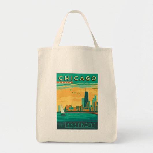 Tote Bag Chicago, IL - Profitez du bord de mer (Devant)