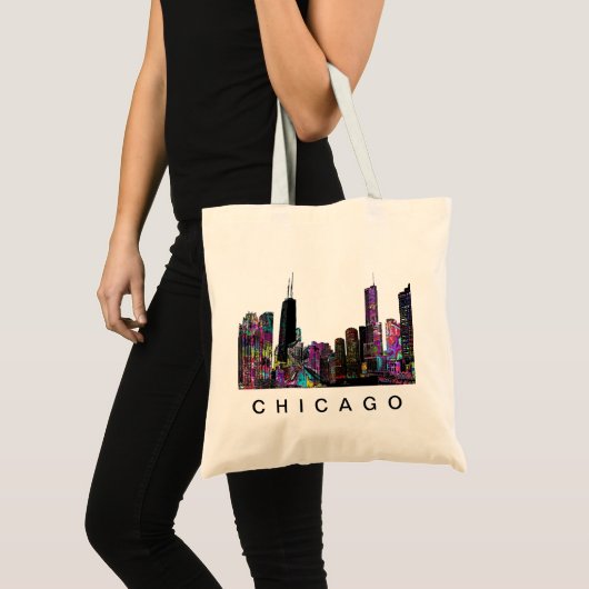 Tote Bag Chicago, Illinois en graffiti (Devant (produit))