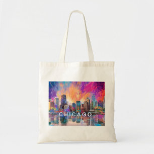 Tote Bag Chicago Skyline Abstrait Art