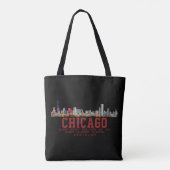 Tote Bag Chicago Skyline. Area Names and Coordinates (Dos)