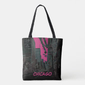 Tote Bag Chicago State Street @ Noël 1967 Edge lumineux (Dos)