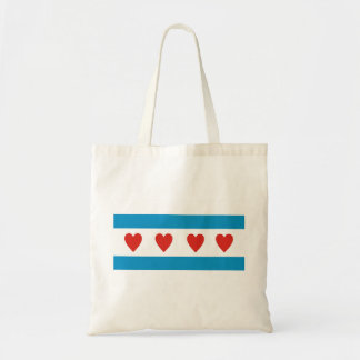 Tote Bag chicago ville amour drapeau coeurs usa états-unis