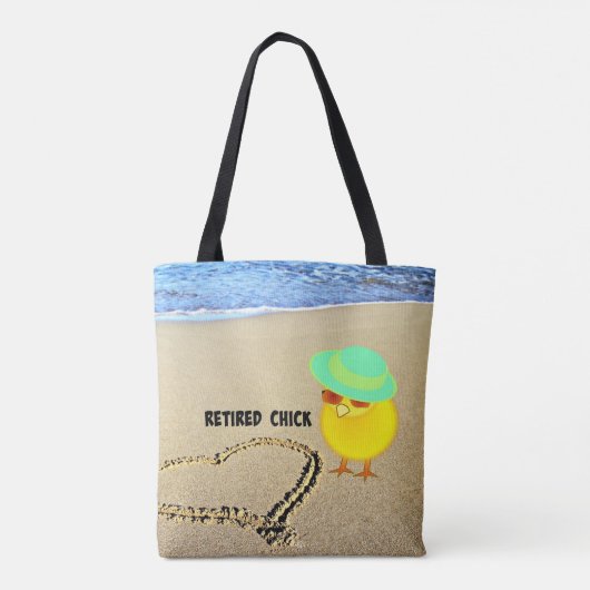 Tote Bag Chick retraité à la plage (Dos)
