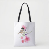 Tote Bag Chickadee noir doux aquarelle Art (Devant)