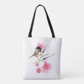 Tote Bag Chickadee noir doux aquarelle Art (Dos)