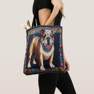 Tote Bag Chien à bulles réaliste et élégant avec cadre colo