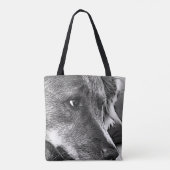 Tote Bag Chien à deux côtés, Roger Caras cite : (Dos)