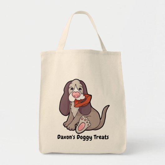 Tote Bag Chien à mâcher blanc gâteries pour chien de boule  (Devant)