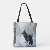 Tote Bag Chien à neiger belge Noël (Dos)
