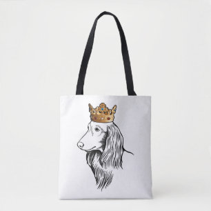 Tote Bag Chien à poils longs portant la couronne