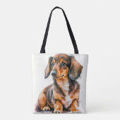TOTE BAG CHIEN À PUPPER BROWN ET NOIR ADORABLE (Dos)