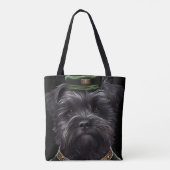 Tote Bag Chien Affenpinscher en Robe de la Saint Patrick (Dos)