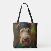Tote Bag chien airedale à la St. Patrick's Day (Dos)