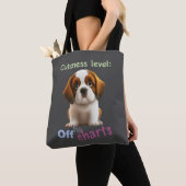 Tote Bag Chien Animaux de compagnie niveau mignon adorable (De près)