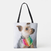 Tote Bag Chien arc-en-ciel Gay pride| Yorkshire Terrier (Dos)