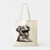 Tote Bag chien avec cravate arc rire (Dos)