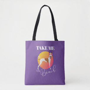 Tote Bag Chien avec lunettes de soleil roses m'emmène à la
