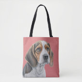 Tote Bag CHIEN BEAGLE Brown ET BLANC (Devant)