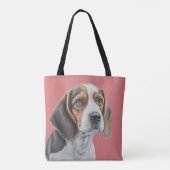 Tote Bag CHIEN BEAGLE Brown ET BLANC (Dos)
