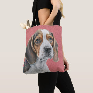 Tote Bag CHIEN BEAGLE Brown ET BLANC