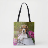 Tote Bag Chien Beagle mignon coquelicot dans un magasin de  (Devant)
