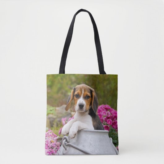 Tote Bag Chien Beagle mignon coquelicot dans un magasin de (Devant)