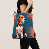 Tote Bag Chien Beagle sur fond abstrait (De près)