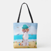 Tote Bag Chien beagle Sur La Plage (Dos)