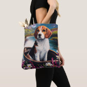 Tote Bag Chien beagle sur une pagaie : une aventure Pittore (De près)
