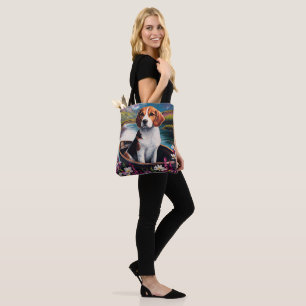 Tote Bag Chien beagle sur une pagaie : une aventure Pittore