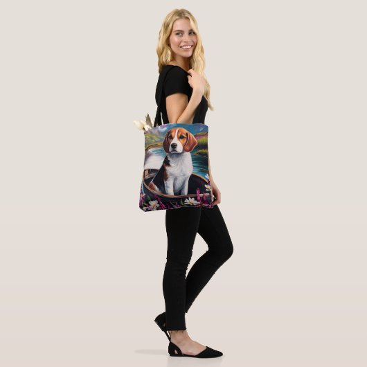 Tote Bag Chien beagle sur une pagaie : une aventure Pittore (Sur le modèle)
