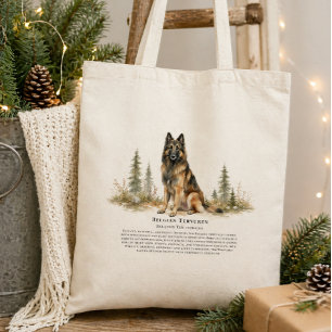 Tote Bag Chien belge Tervuren Aquarelle Citation de race