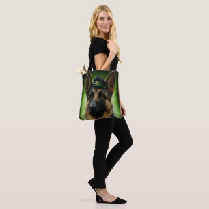Tote Bag Chien berger allemand en tenue de la Saint-Patrick