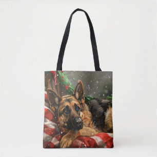 Tote Bag Chien berger allemand Noël Festif