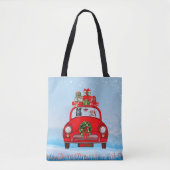 Tote Bag Chien berger allemand noir en voiture avec le Père (Devant)