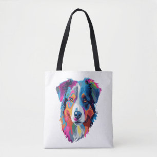 Tote Bag Chien berger australien coloré 3
