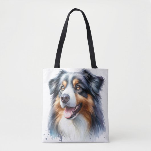 Tote Bag Chien berger australien de trois couleurs (Devant)