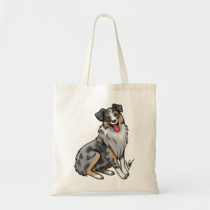 Tote Bag Chien - Berger australien - Merle bleu