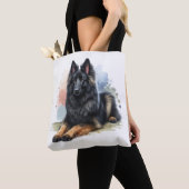 Tote Bag Chien berger belge en aquarelle (De près)