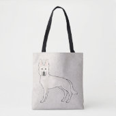 Tote Bag Chien blanc berger suisse blanc GSD mignon dessin (Devant)