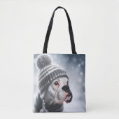 Tote Bag Chien Boxer en Hiver (Devant)