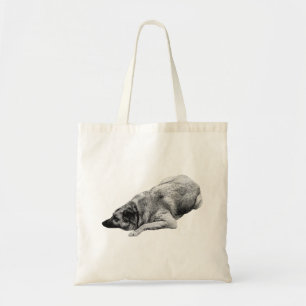 Tote Bag Chien Calme Ombré Élève des Courses Douces d'Hiver