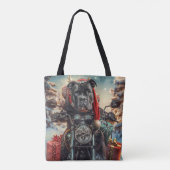 Tote Bag Chien Cane Corso à moto Noël (Dos)