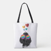 Tote Bag Chien Caniche avec coeurs Saint-Valentin (Dos)