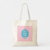 Tote Bag Chien Chiot Blanc Mignonne Avec Lapin De Pâques Or (Dos)