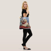 Tote Bag Chien Cockapoo en Traîneau Laissez Tomber la Neige (Sur le modèle)